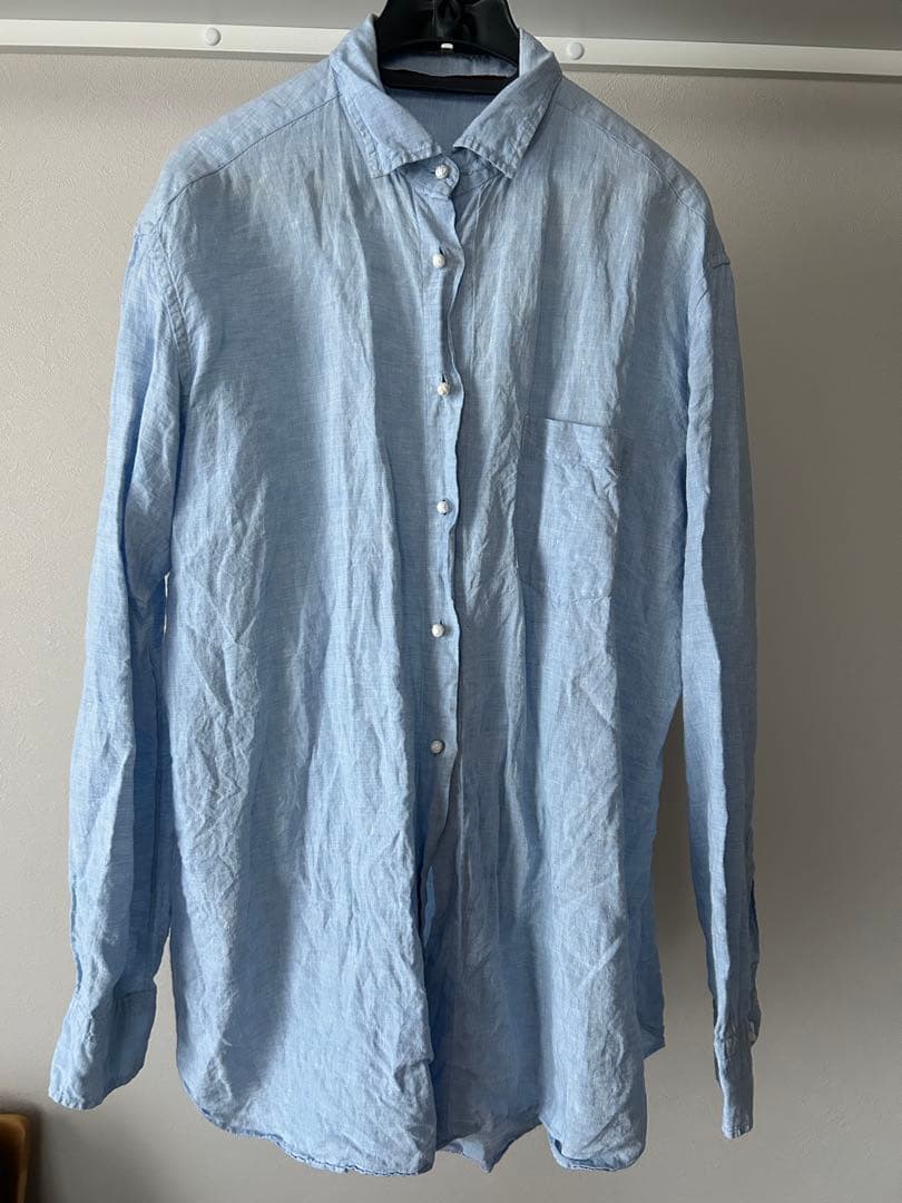 最終売切❗️daniela gregis リネン　オーバーシルエットシャツ水色