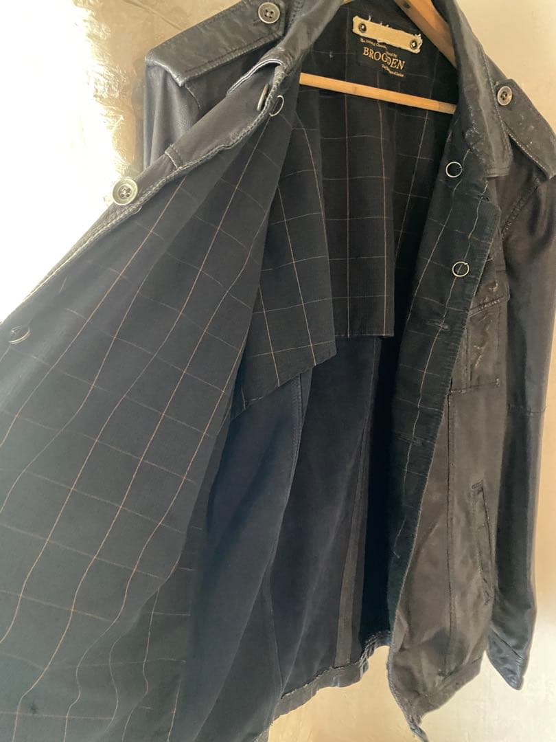 イタリア製 90s〜 BROGDEN シープスキン シングルライダースジャケット