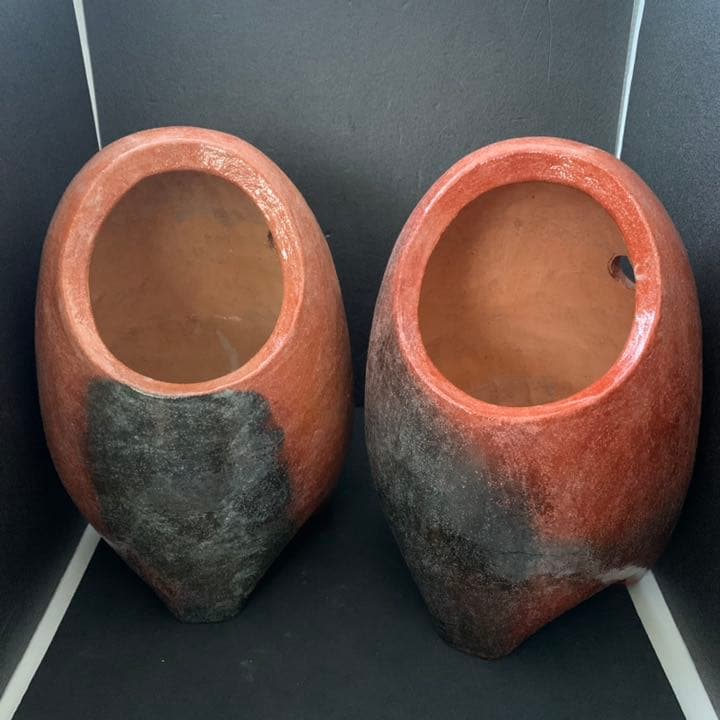 幻の陶芸家 有馬 太閤窯 初代 小西平内 作 赤楽焼 綿ぼうし 手あぶり 茶道具