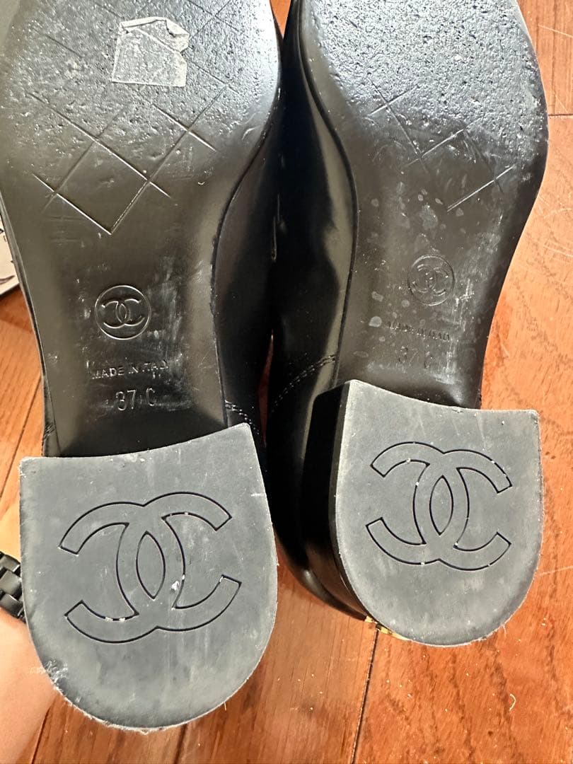 ピ*ー様 美品 CHANEL シャネル ローファー ブラック 37