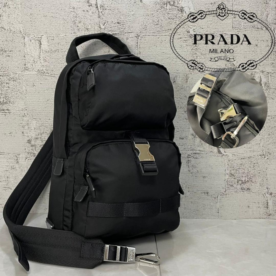 PRADA ボディバッグ プラダ ショルダーバッグ 2VZ013 黒 現行 美品