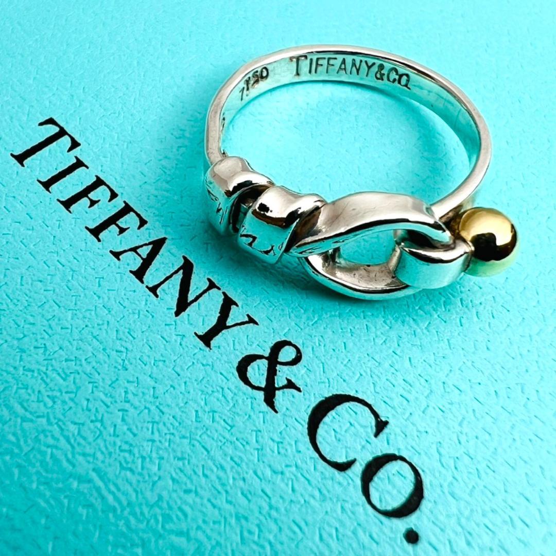 【極美品】TIFFANY リング 指輪 フック＆アイ ラブノット 925 K18