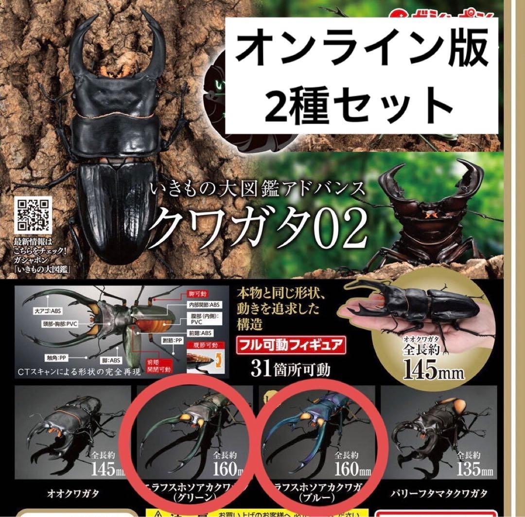 オンライン版 いきもの大図鑑アドバンス クワガタ02 樹皮台座セット 2