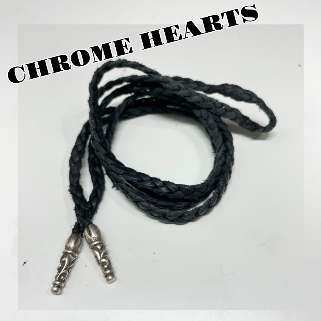 く*ぅ様 Chrome Hearts ブラックレザーブレード　ネックレス