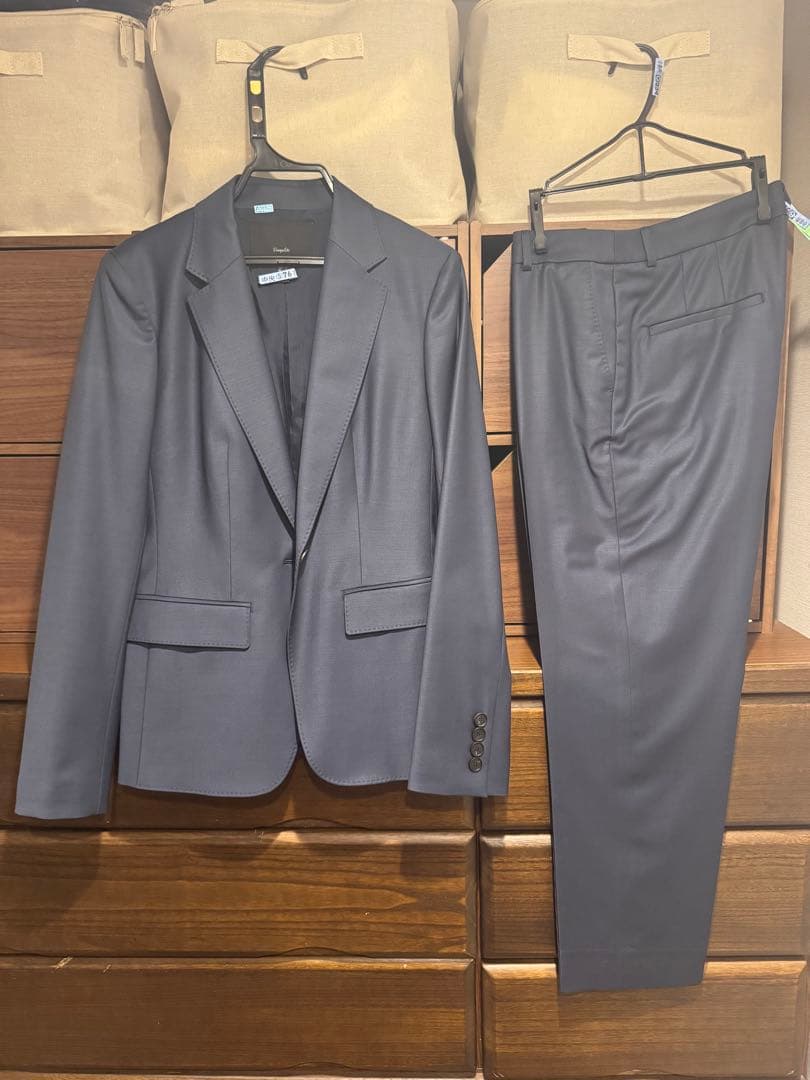 ICB ネイビーパンツスーツ セットアップ M〜Lくらい