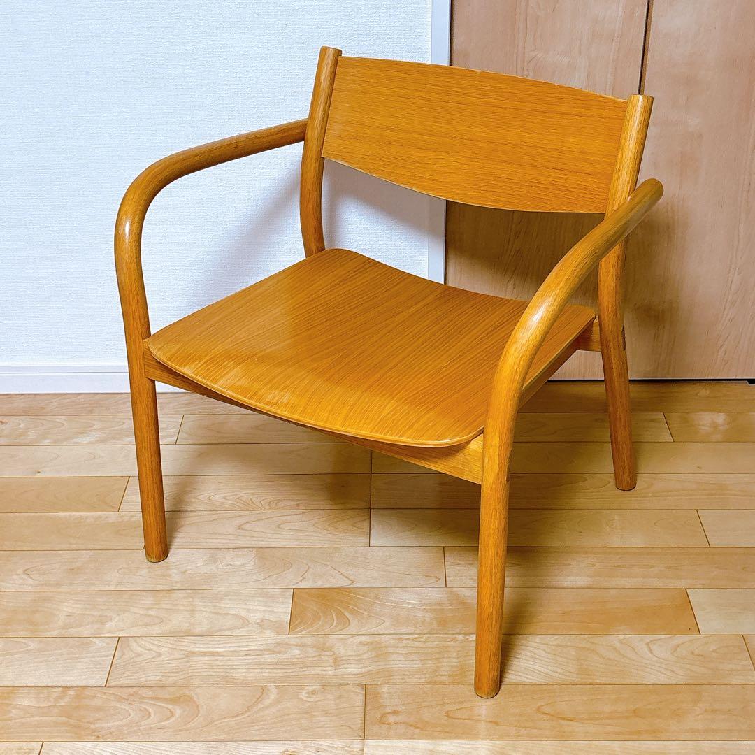 無印良品 オーク材 ラウンジアームチェア 一脚