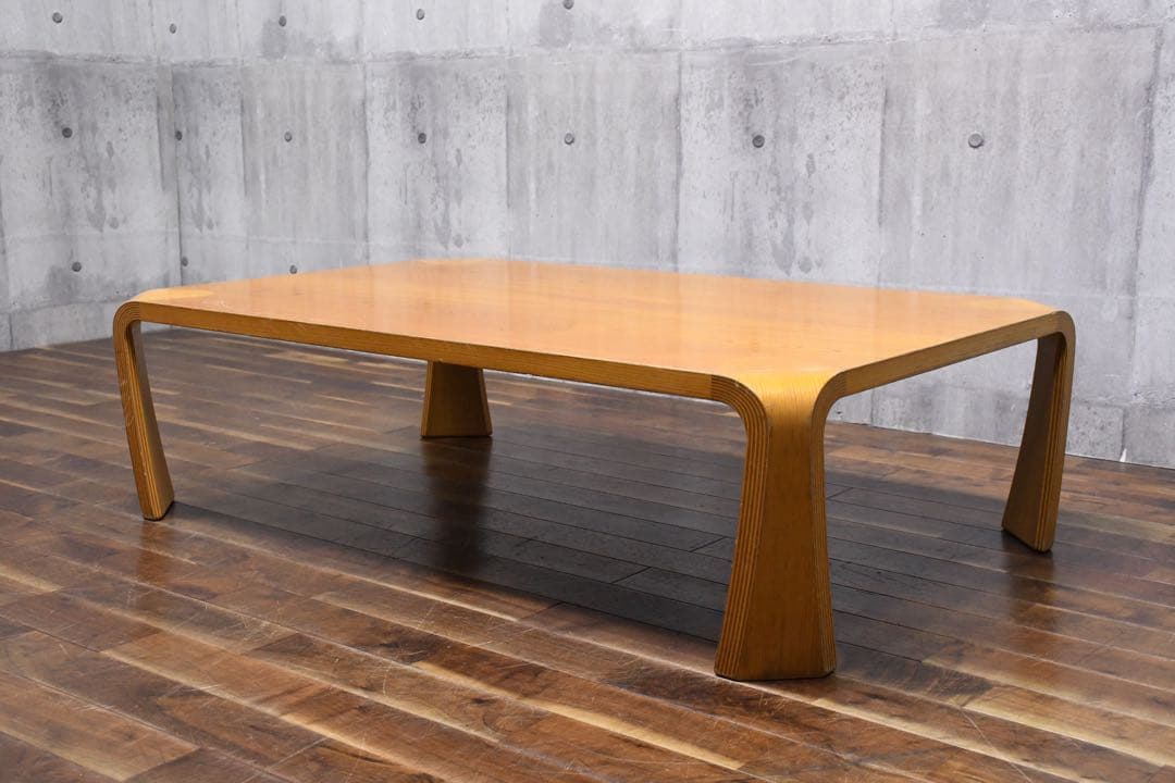 DLK167 天童木工 Tendo 座卓 乾三郎 ケヤキ 欅板目 ローテーブル