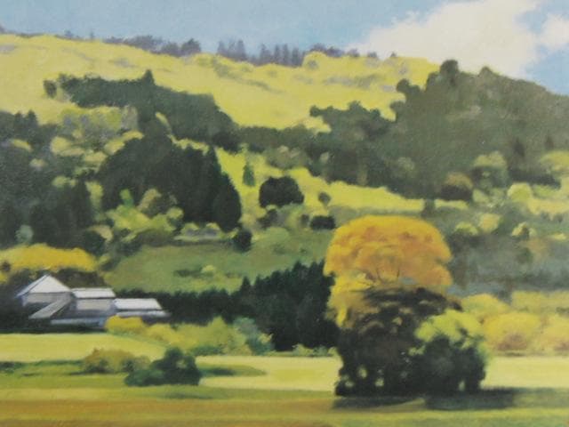 藤田忠夫、雲湧く丘、希少画集画、新品高級額・額装付、状態良好