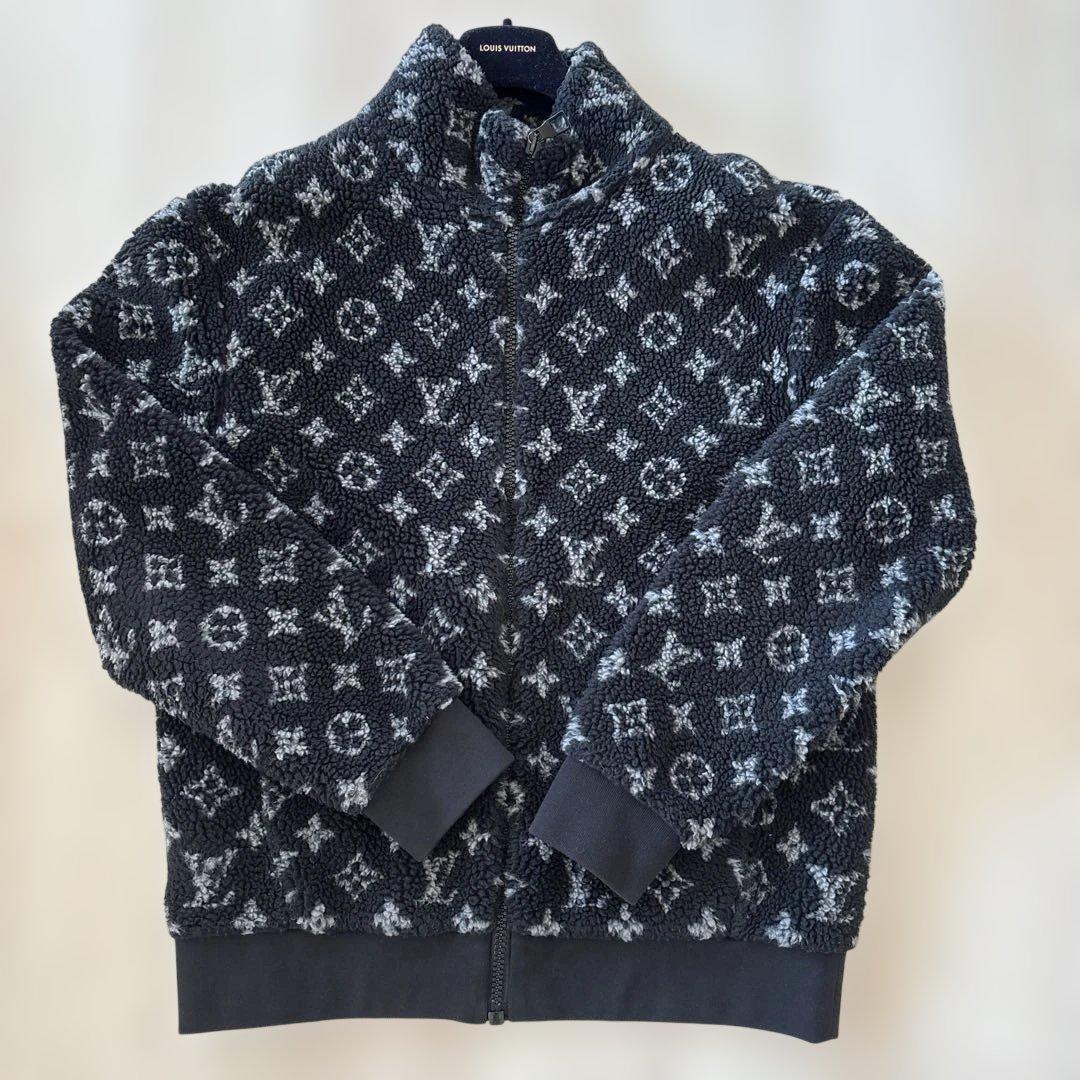 N*o様 【L】Louis Vuitton モノグラムフリースジャケット ブラッ