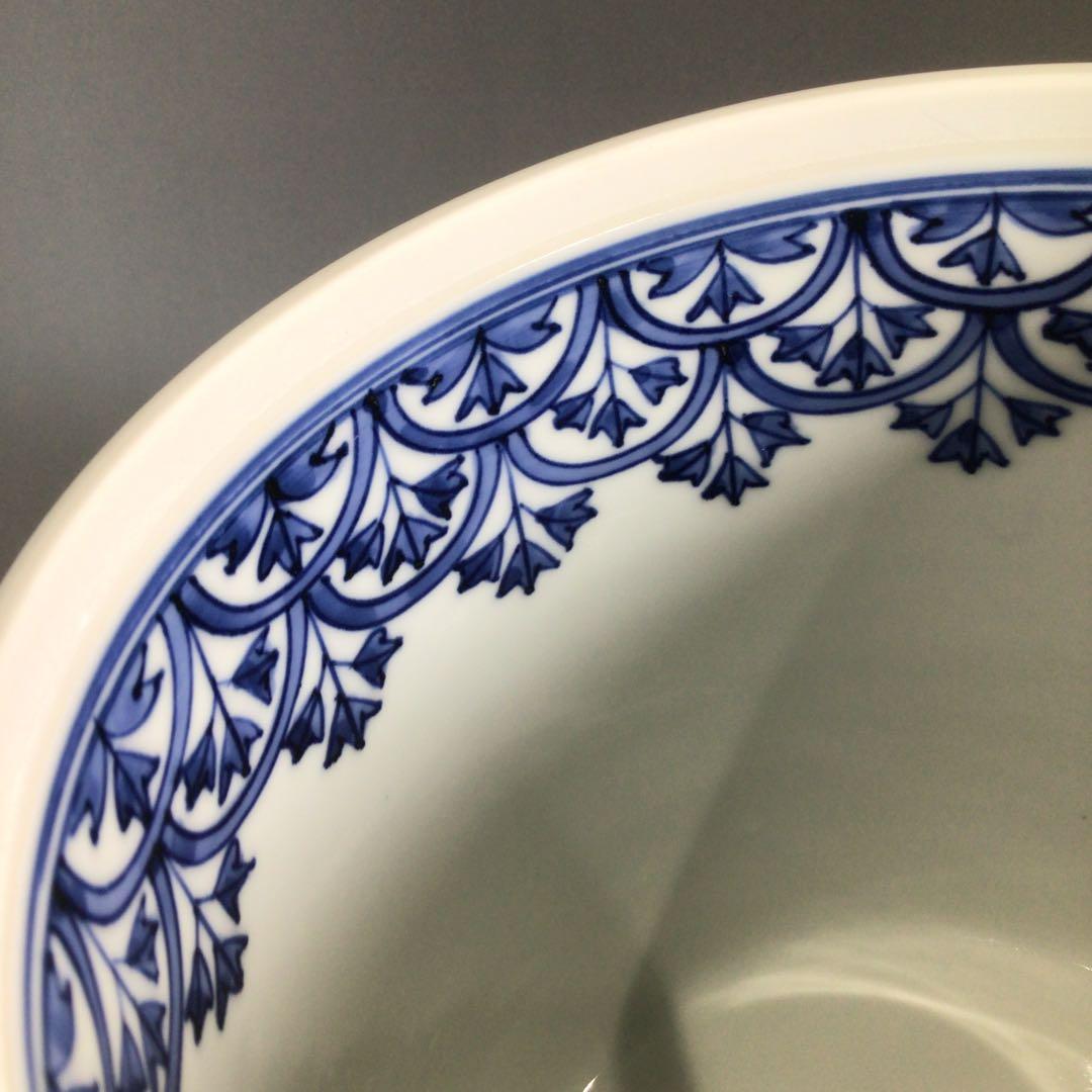 P717 水指 『平安秀峰造』『染付祥瑞写』『一重口水指』 共箱