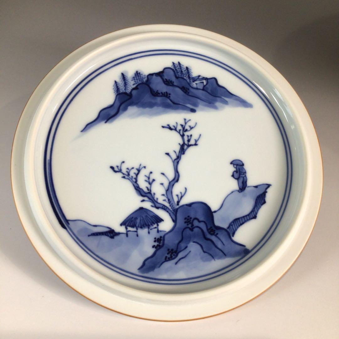 P717 水指 『平安秀峰造』『染付祥瑞写』『一重口水指』 共箱