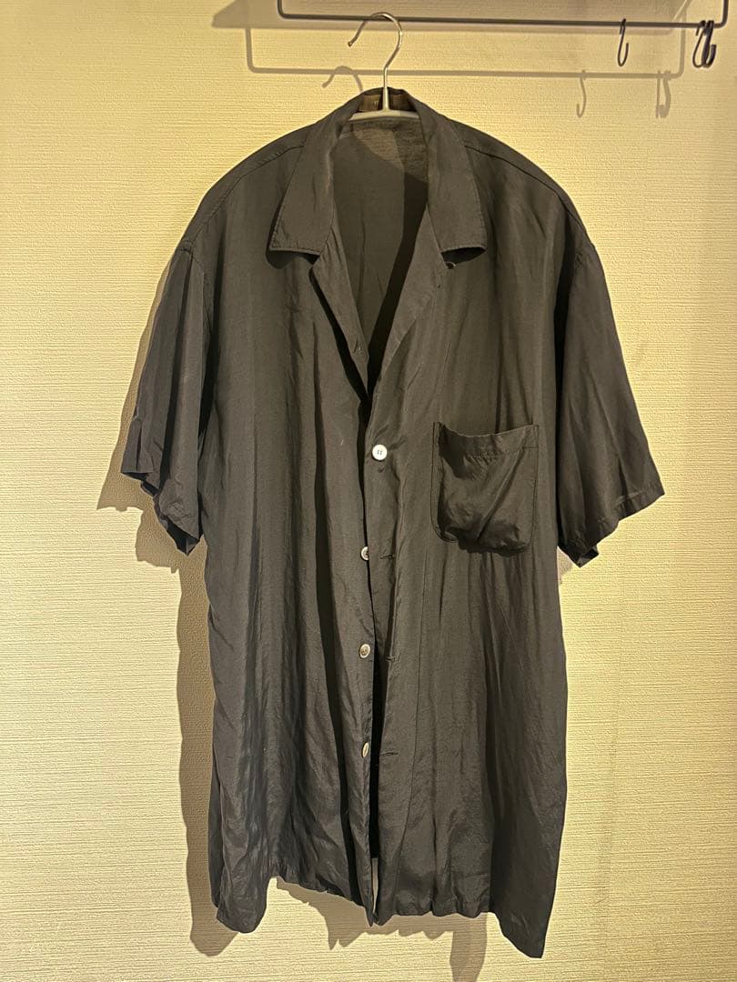 Ys for men 黒 半袖ボタンシャツ