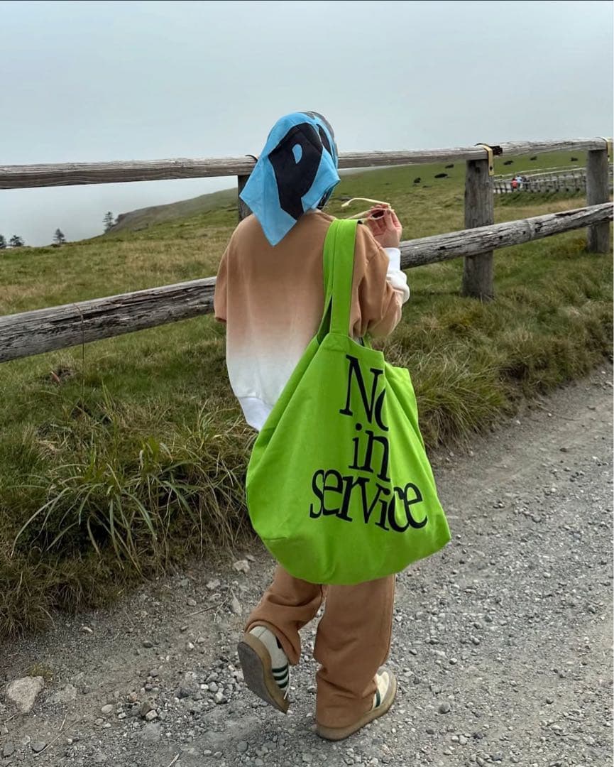 hood トート / Green large-round-tote-grow-bag-