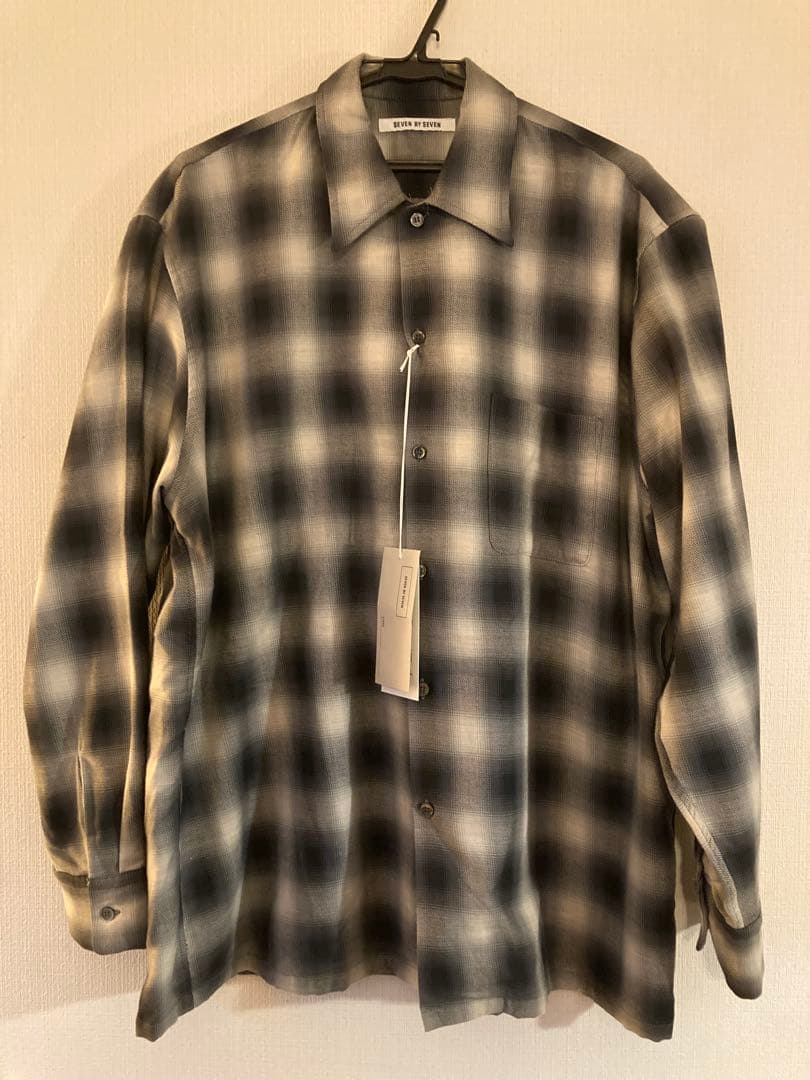 【新品】SEVEN BY SEVEN ネルシャツ Mサイズ ブラック/グレー