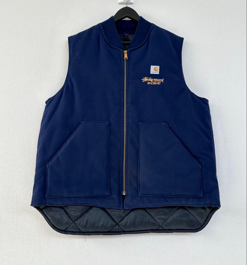 幻級 93s カーハート&ステューシー ダック ベスト XL ネイビーブルー