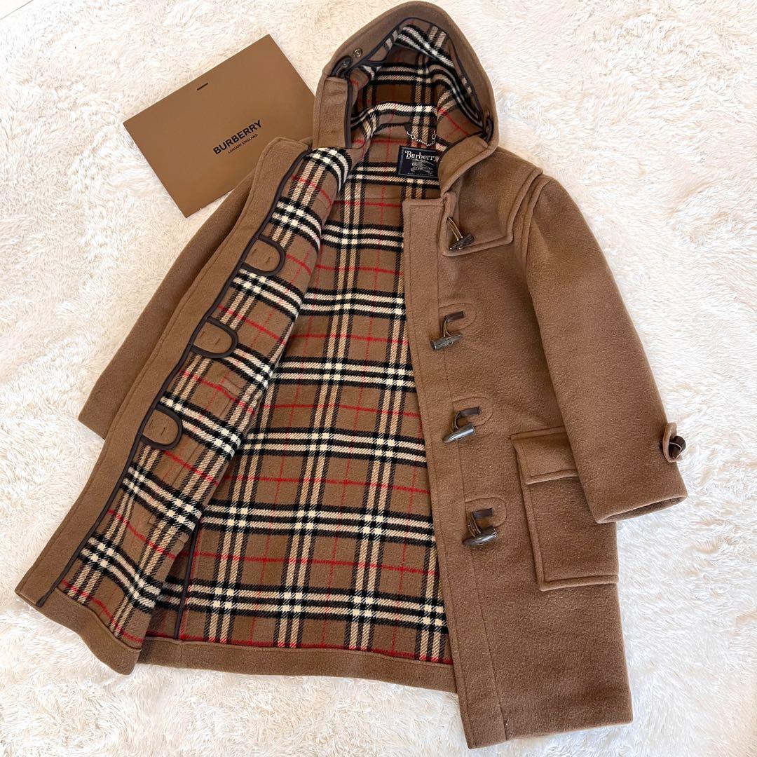 美品　バーバリーズ　ダッフルコート　ノバチェック　キャメル　ウール　英国製 M バーバリーロンドン 160 ダッフルコート キャメル ノバチェック