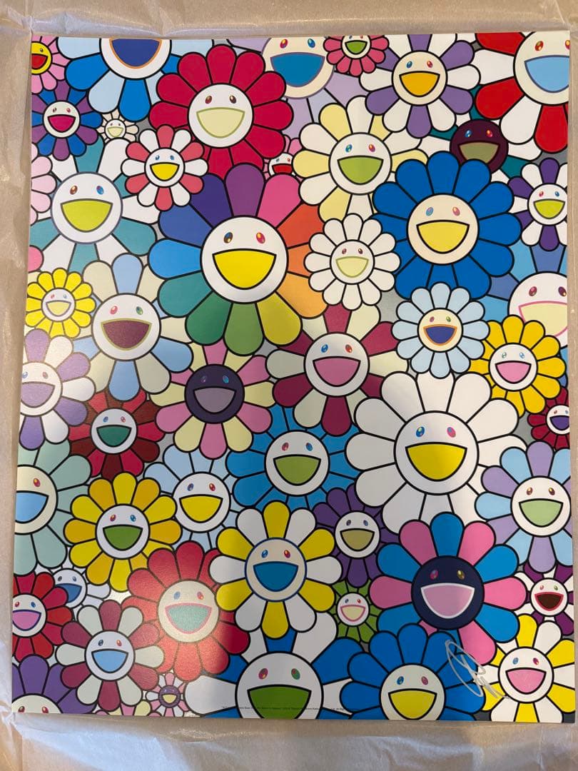 村上隆 「天国への階段から見えるお花畑」Ed.300 サイン入り版画 ポスター