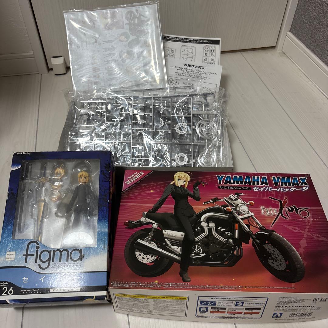 レア物　Fate/Zero セイバーフィギュア&バイクプラモデル　セット