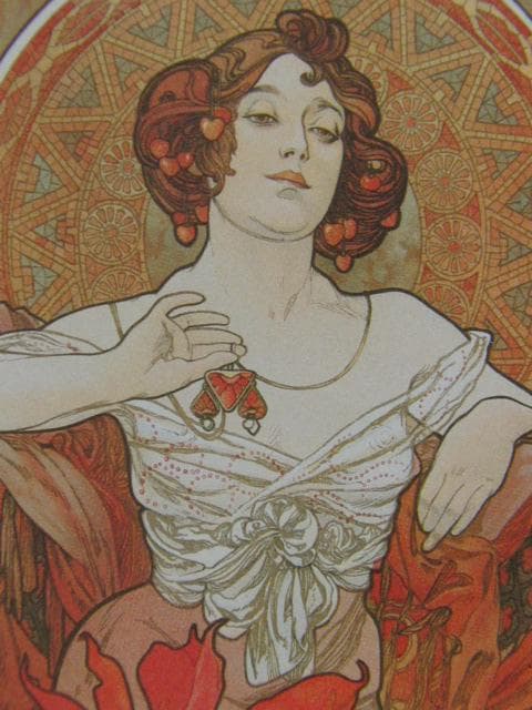 アルフォンス・ミュシャ、ルビー、連作〈四つの宝石〉より - メルカリ