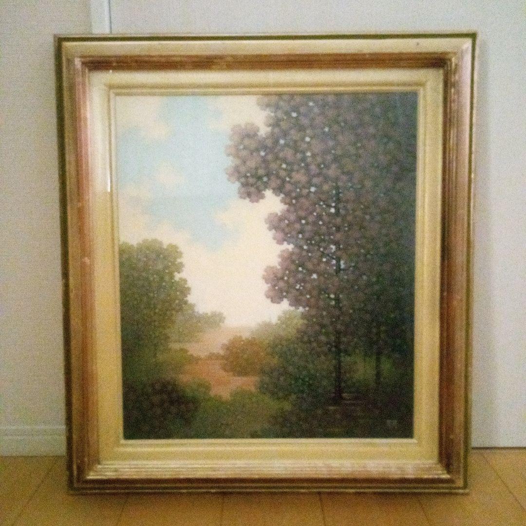 島田武朋　平安の武蔵野　油彩画 油絵 二宮 武号4万5千円上高地 油彩画 絵画 F4号 風景画 全国送料無料
