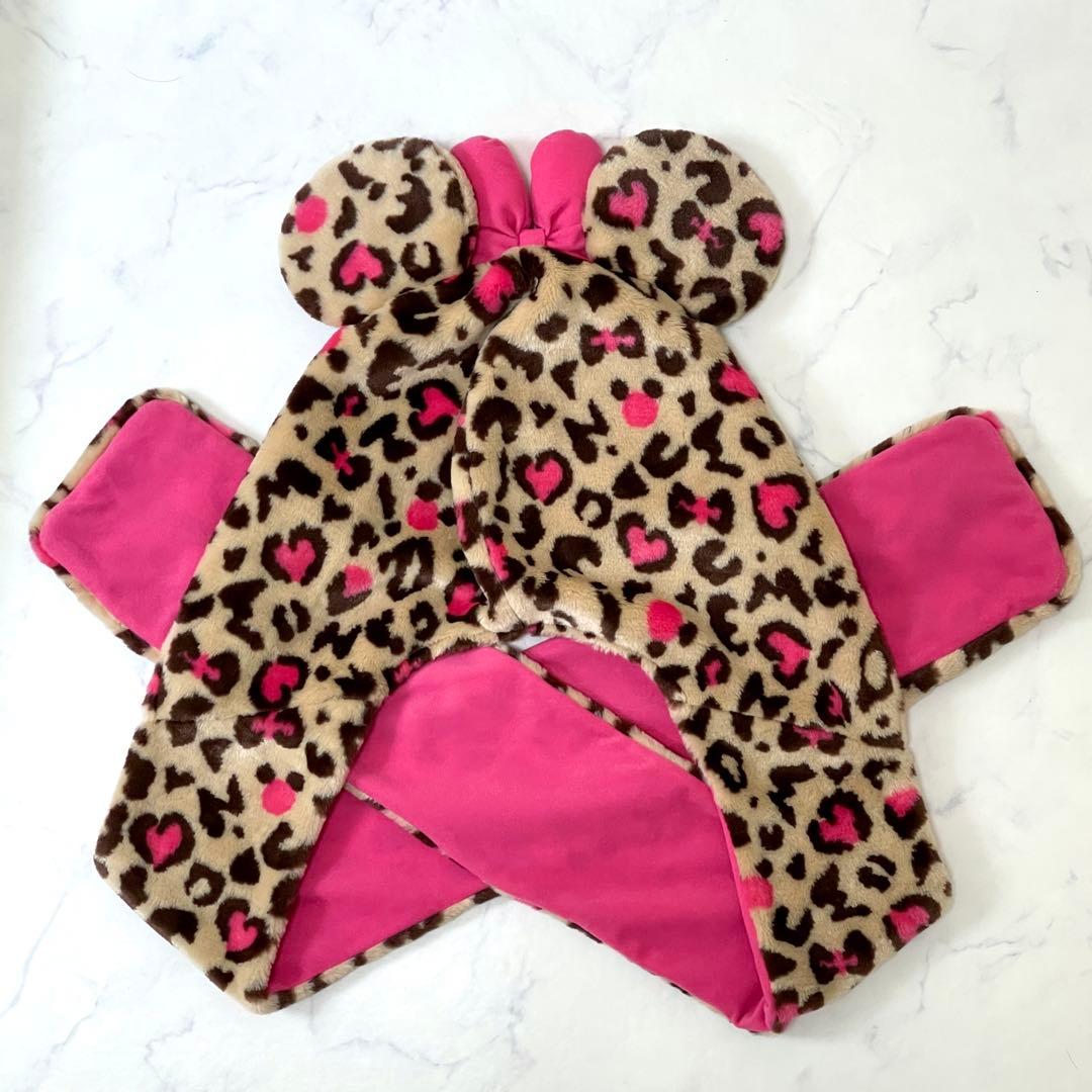 値下げ可能】ディズニー ミニー マフラーファンキャップ ヒョウ柄