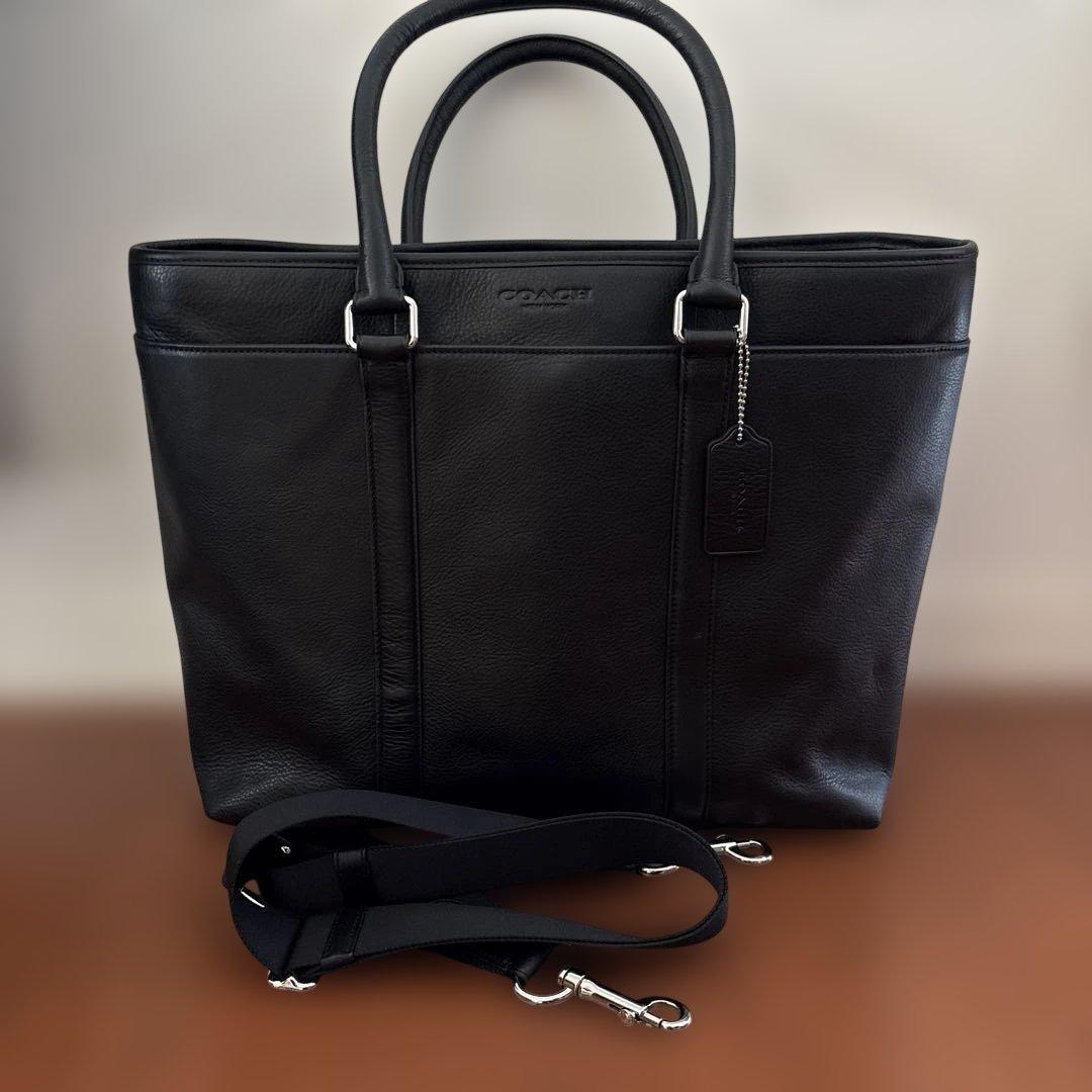 コーチ　COACH 黒レザー　メンズ　ビジネス　バック コーチ ビジネスバッグ/ブリーフケース/ショルダーバッグ バッグ