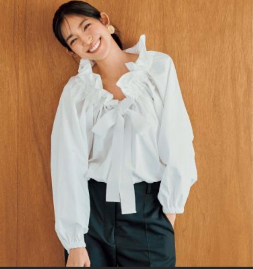 patou リボンギャザーブラウス　パトゥ