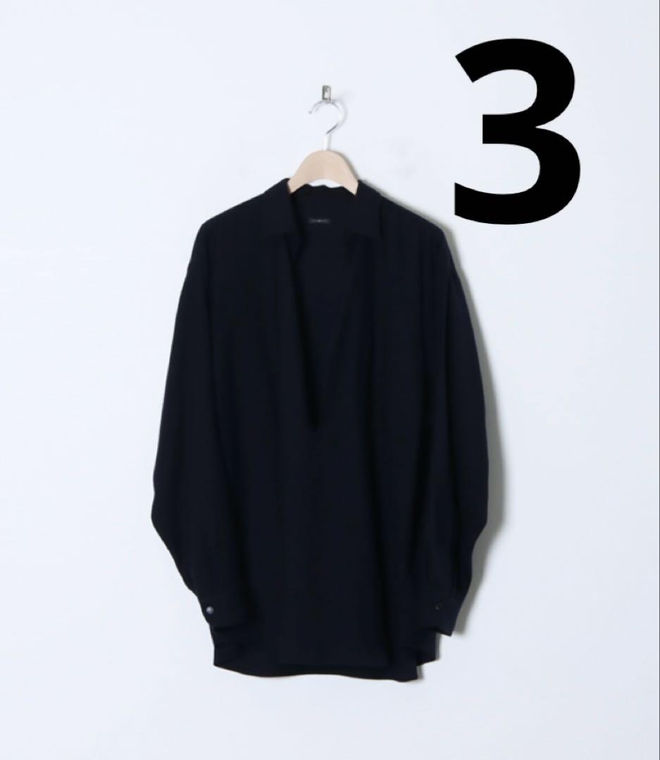 comoli ウールビエラ スキッパーシャツ