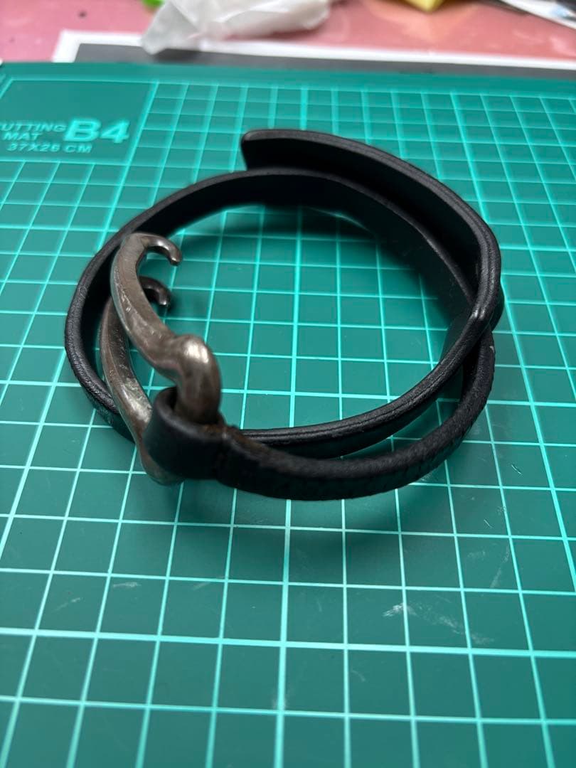 lynch silversmith リンチシルバー レザー×シルバーブレス茶色