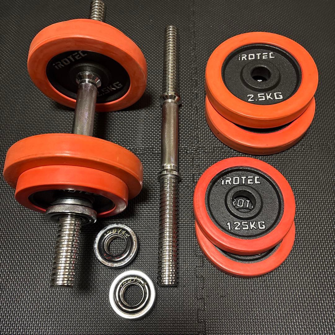 iROTEC ラバー付 ダンベル プレート 合計約20kg - メルカリ