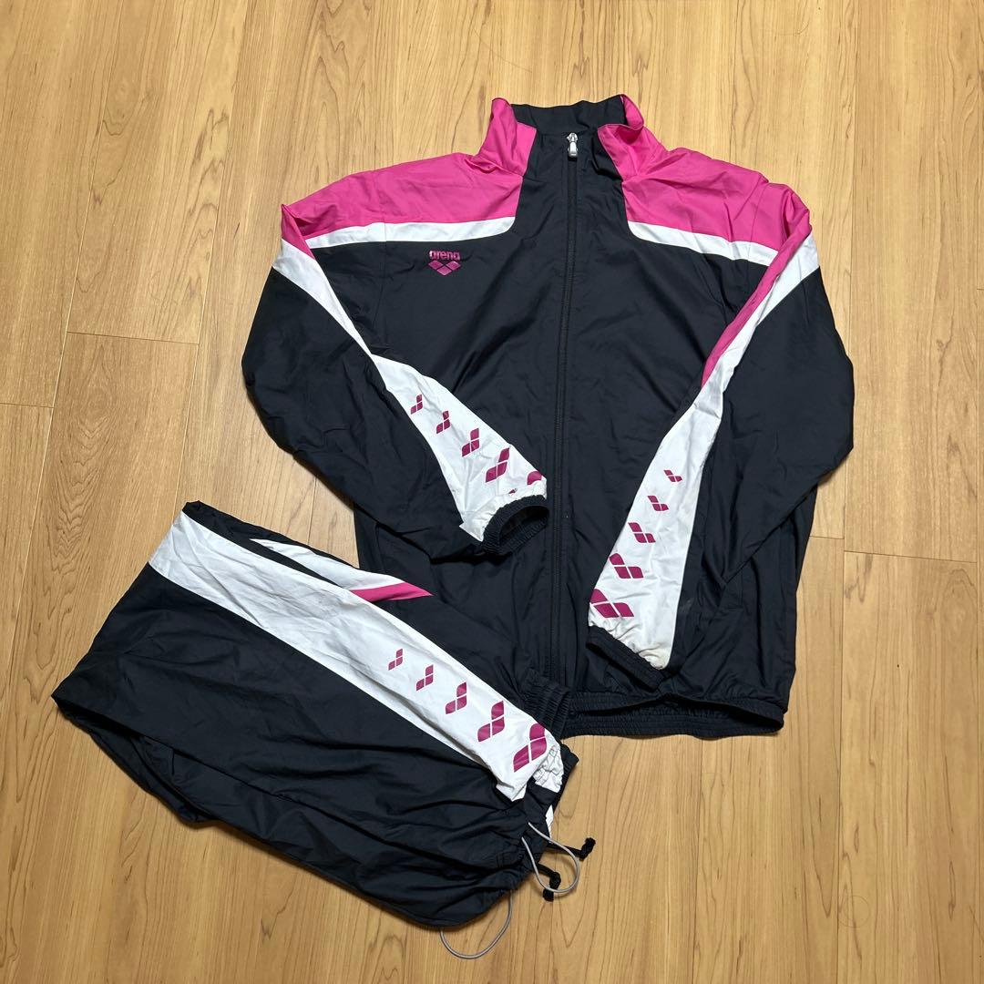 ジャージ上下セット 黒/ピンク/白