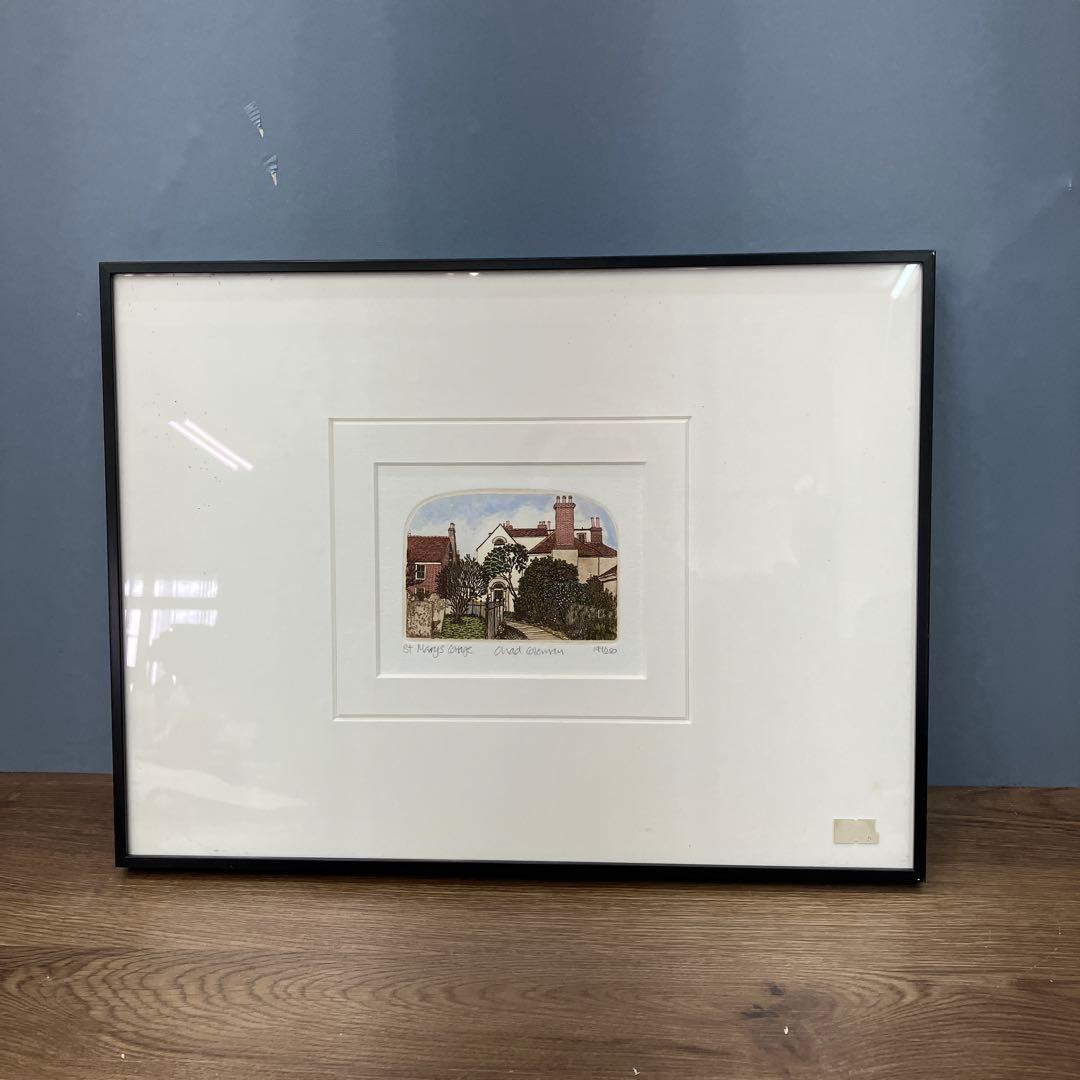 真作 チャド・コールマン 銅版画 動版十手彩 エッチング 絵画 額装 額縁