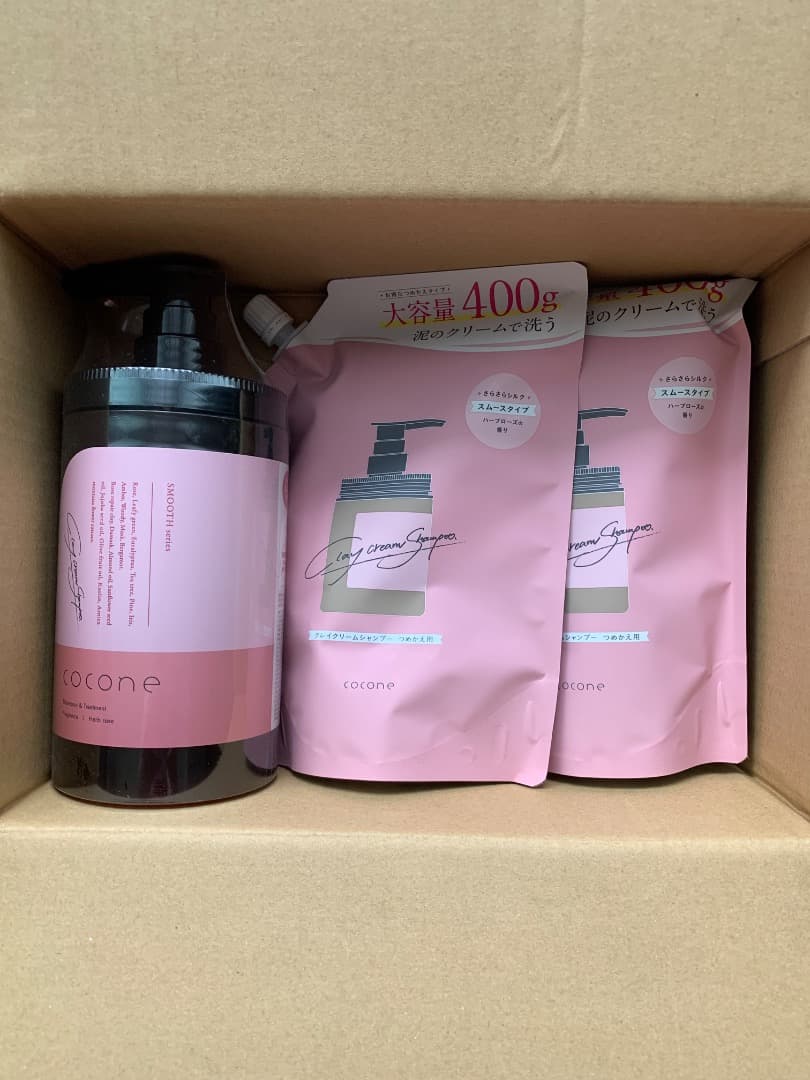 cocone ポンプ式シャンプー 400g リフィル2袋付き