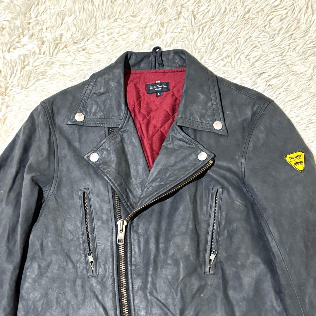 美品】ポールスミス トライアンフ ライダースジャケット サイズL
