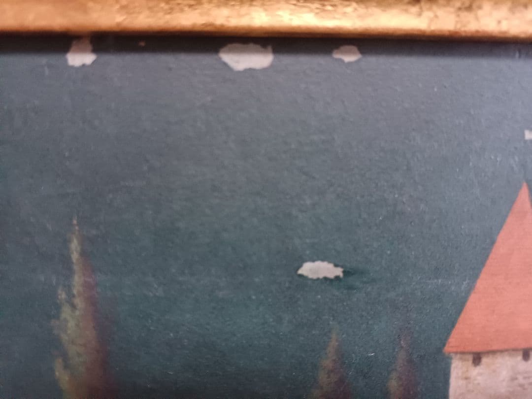 相馬武夫 「夜の秘話」 テンペラ画 F6号 幻想派 エルンスト・フックス