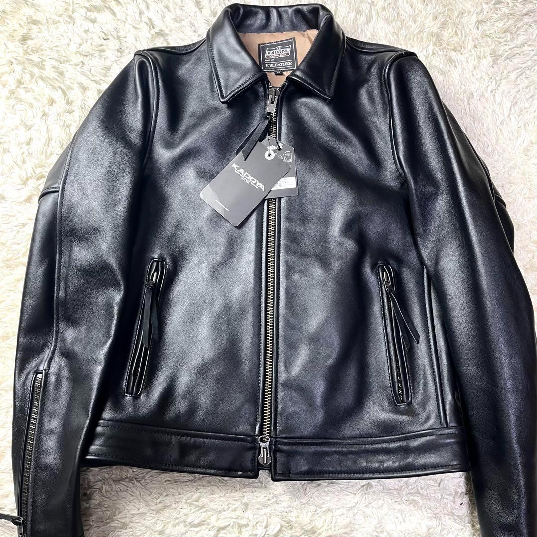 未使用保管/タグ付き/L✨カドヤ シングルライダース レザージャケット ブラック