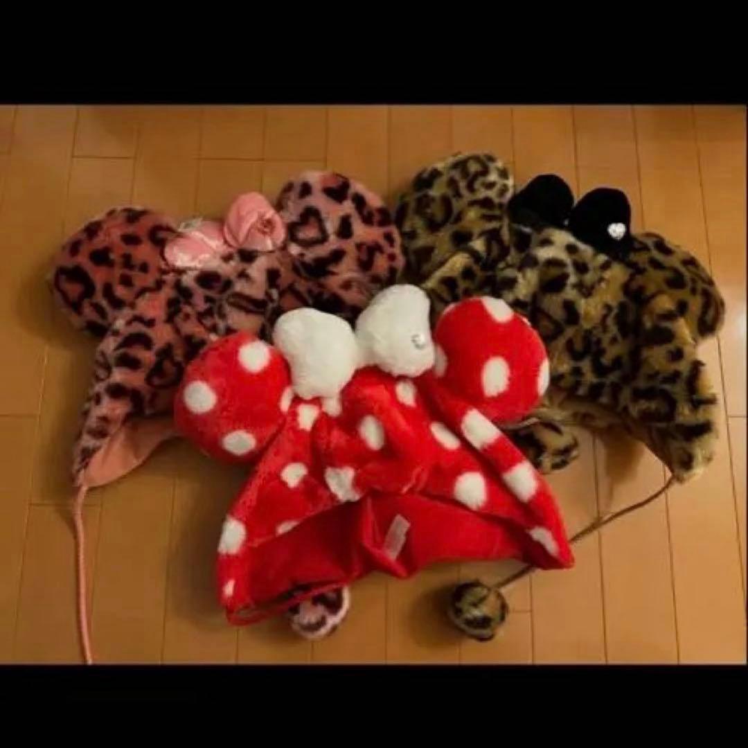 ディズニーミニーファンキャップ レオパードヒョウ柄2色+水玉1セット