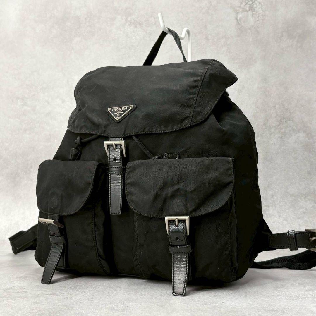 美品✨PRADA プラダ リュック バックパック ナイロン 三角ロゴ 黒 楽天市場】美品 プラダ PRADA 三角ロゴ リュックサック バックパック W