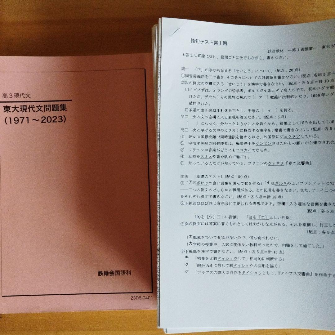 東大現代文問題集 鉄緑会 フルセット