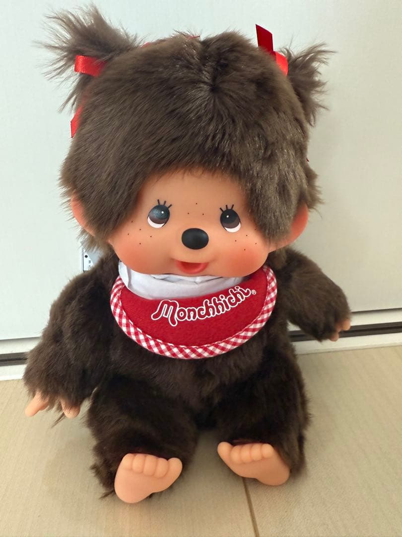 〈土日割引〉【完売商品】ツインテール モンチッチぬいぐるみ Mサイズ シール付き