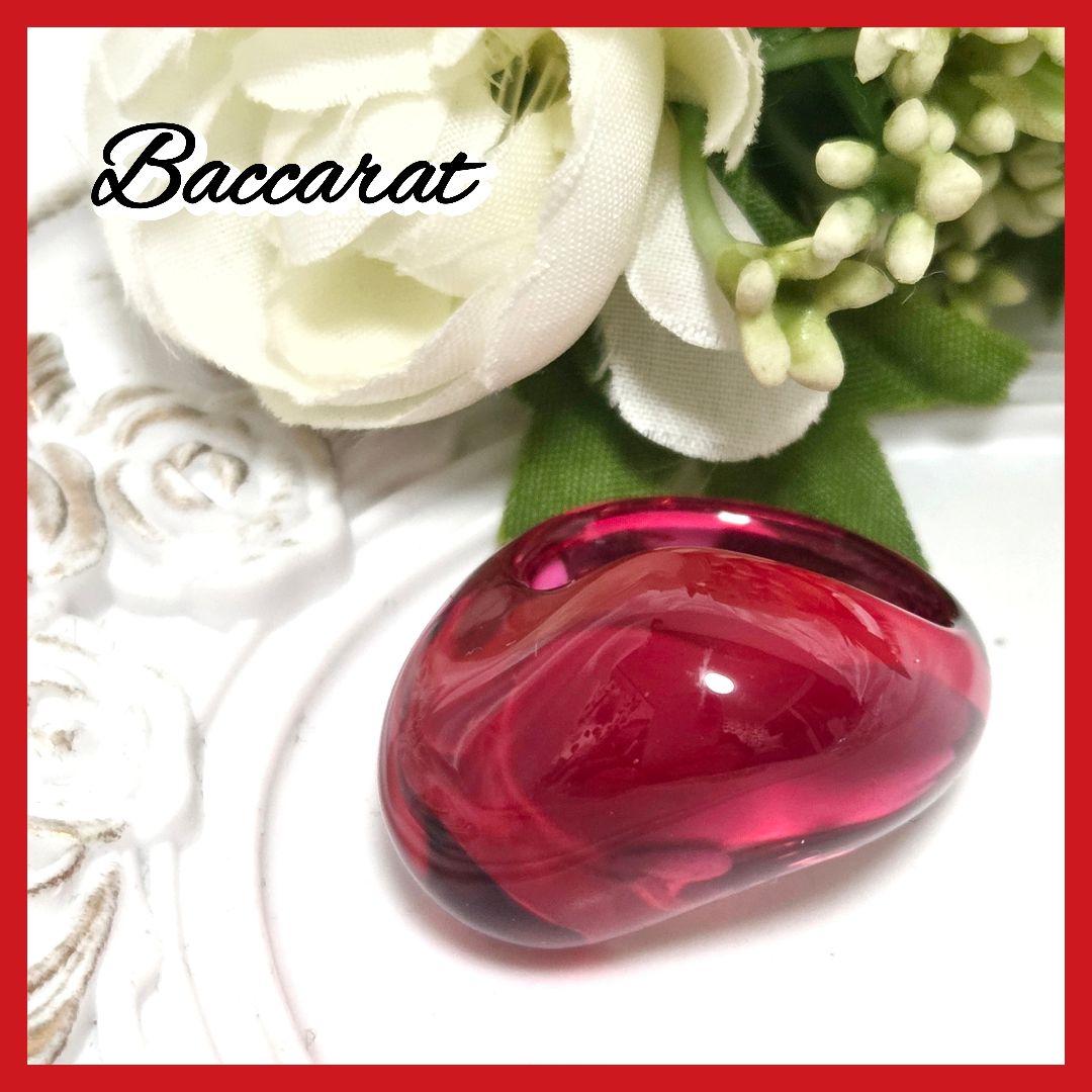 Baccarat ガレ クリスタル リング 指輪 レッド 赤 17号
