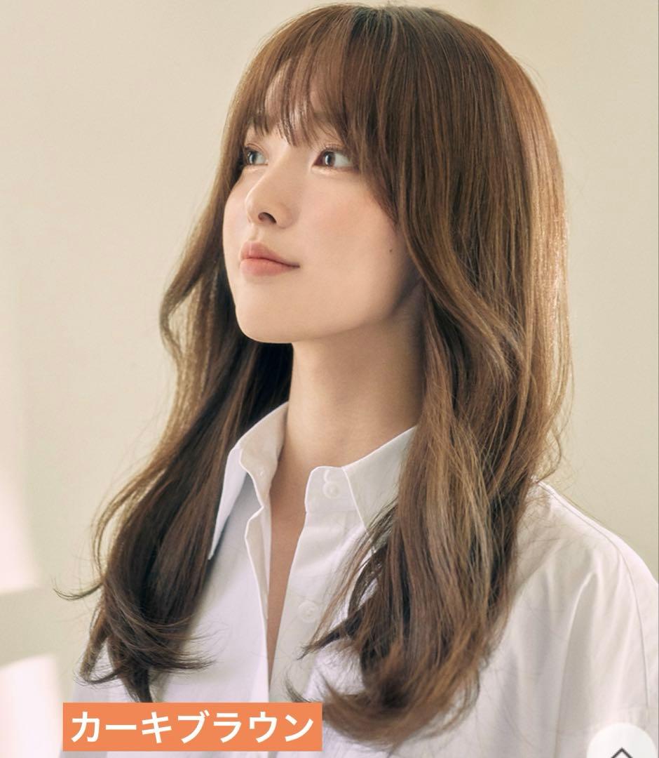 PINKAGE 手植えフルウィッグ17インチ　カーキブラウン