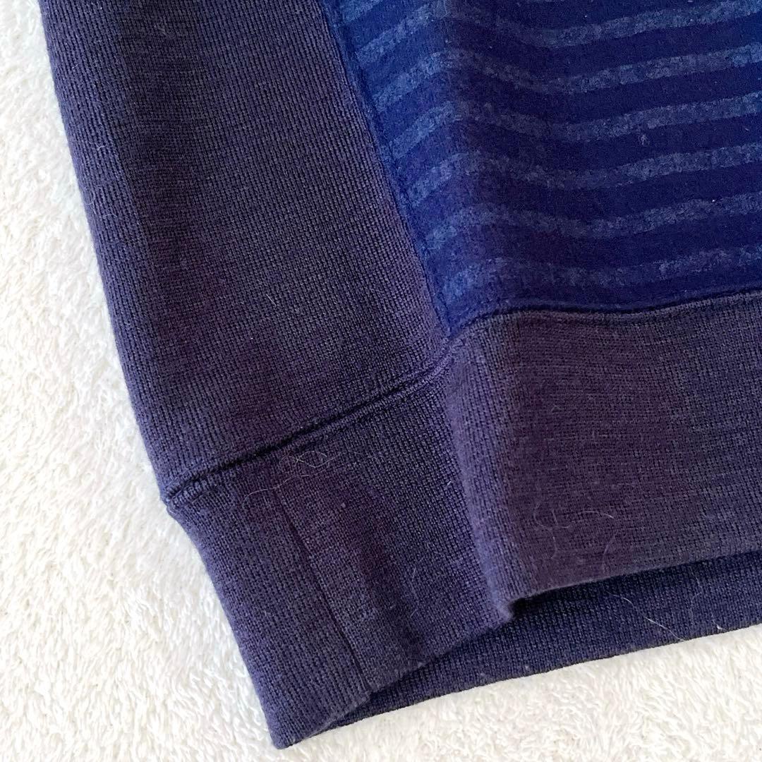 未使用級☆THOM BROWNE☆希少 ウールボーダーニット ネイビー 兼用 S