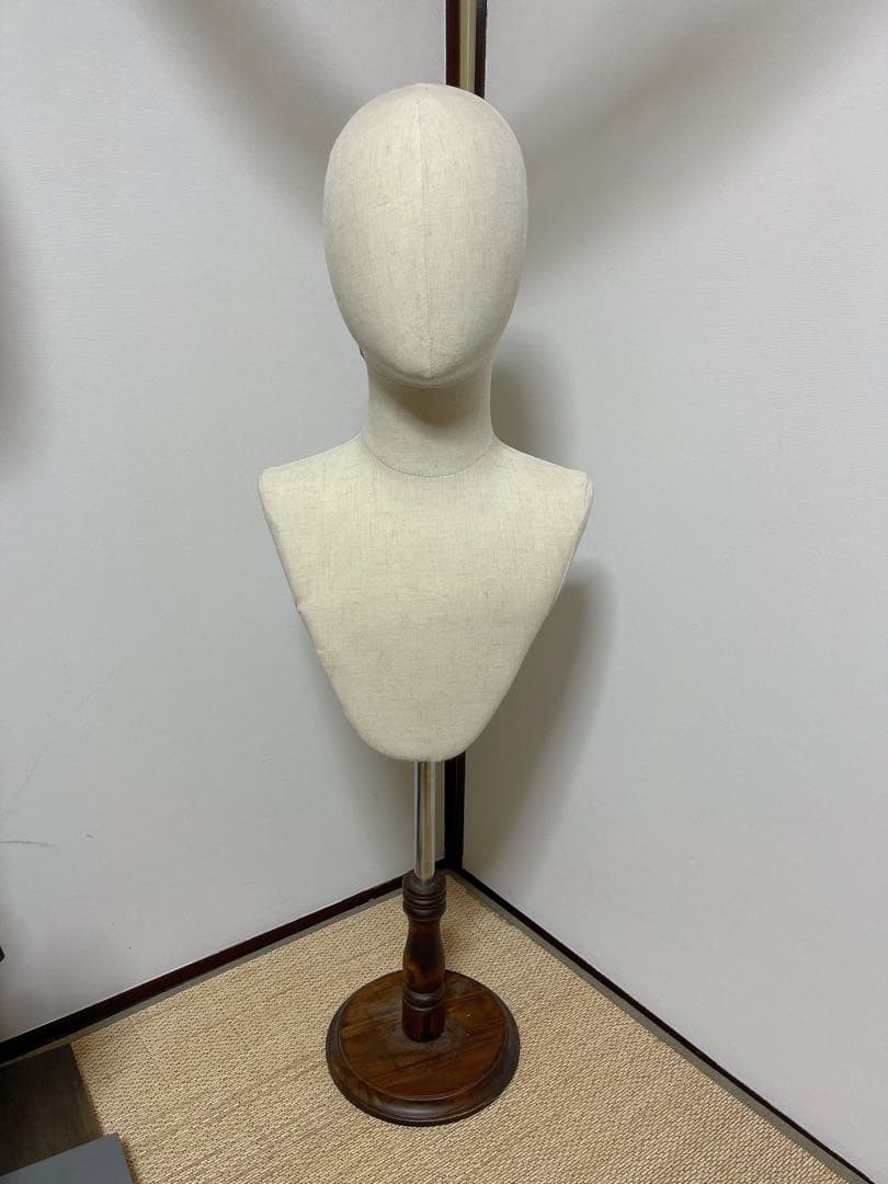 布製マネキン 木製ベース 金属スタンド