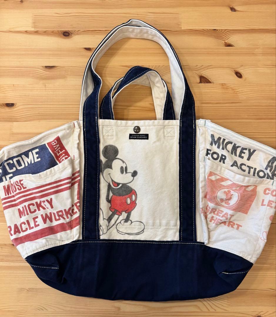 【未使用に近い】デニム＆ダンガリー　ミッキー　トートバック　大きめ‼︎