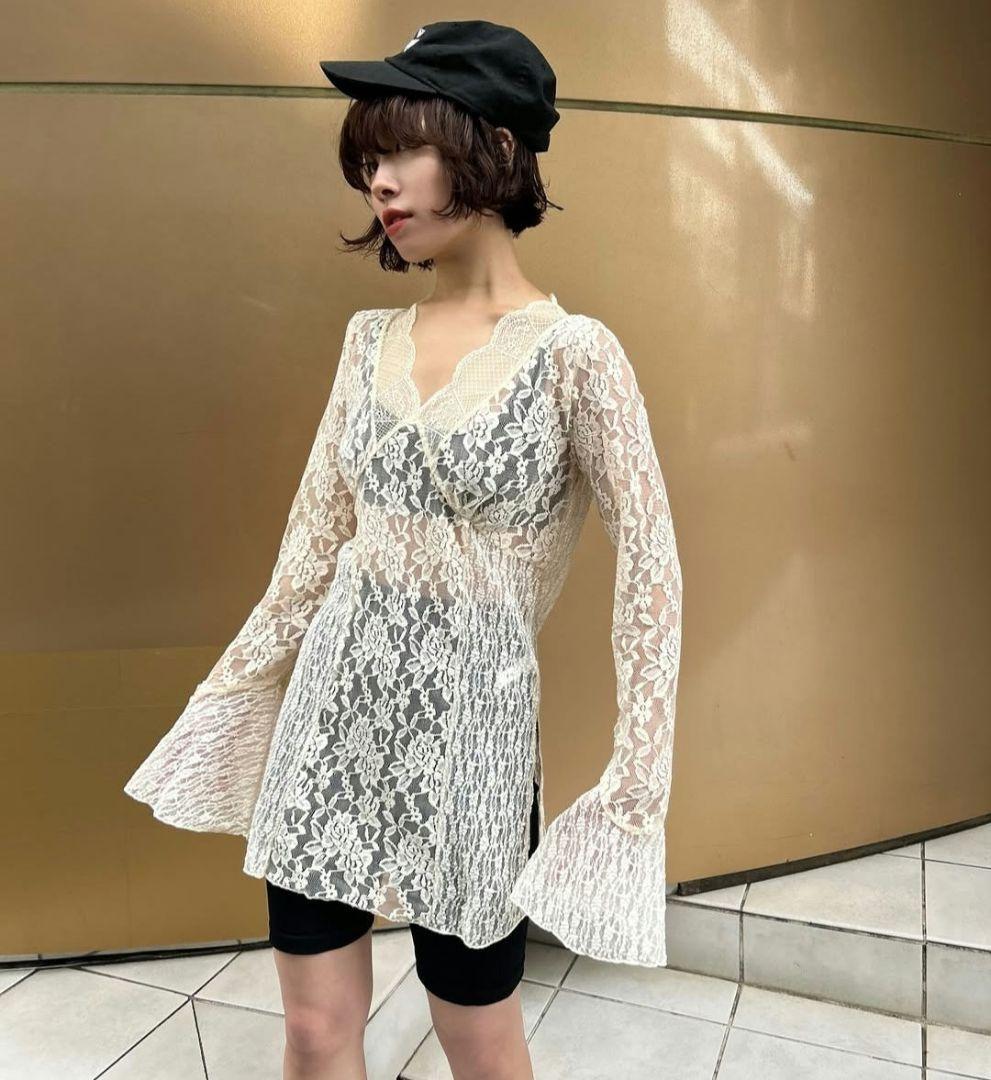 COMBINATION LACE TOP　ameri vintage
