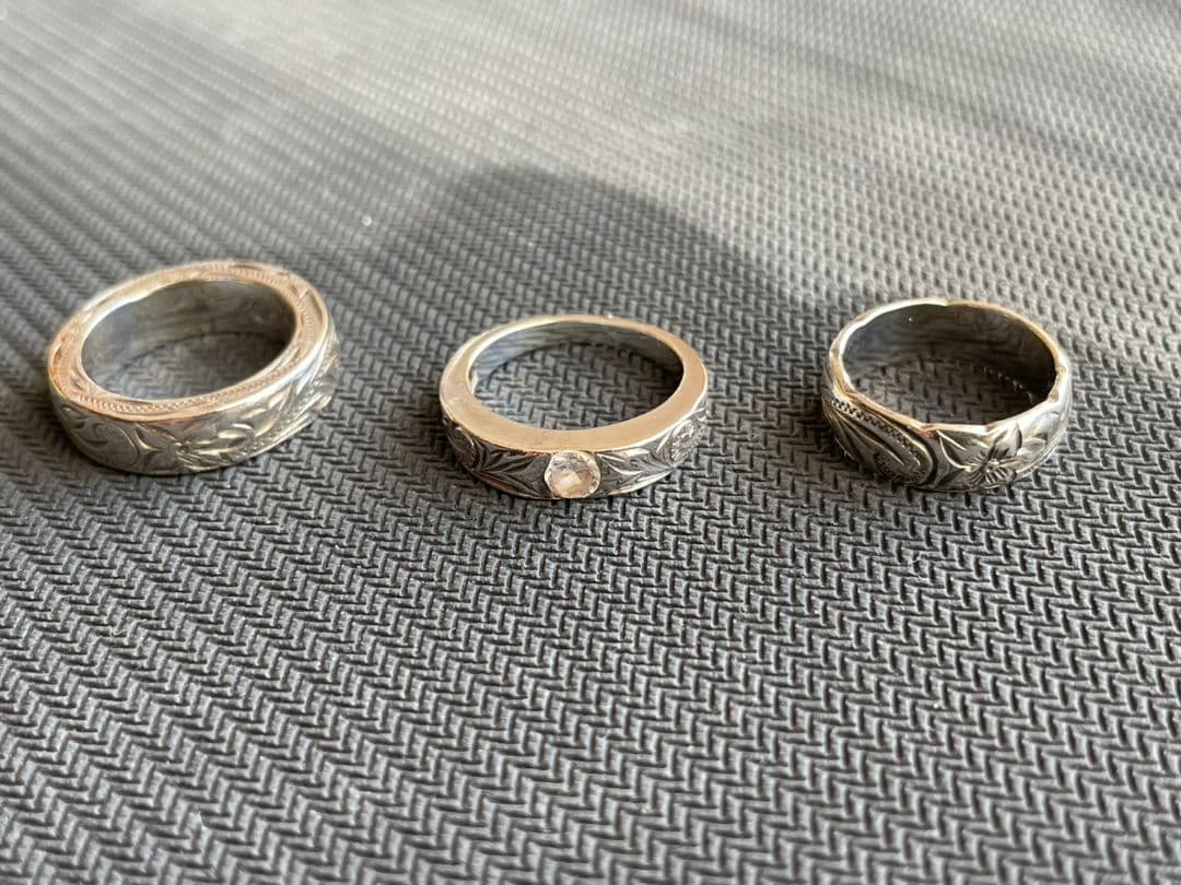 シルバー925 指輪3点　ハワイアンジュエリー