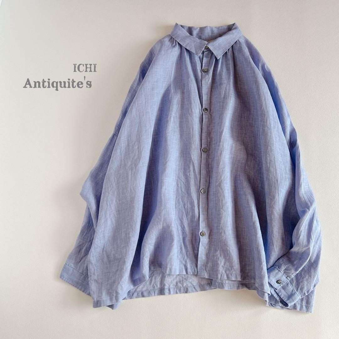 ICHI Antiquite's イチアンティークス ⿻ リネンギャザーブラウス