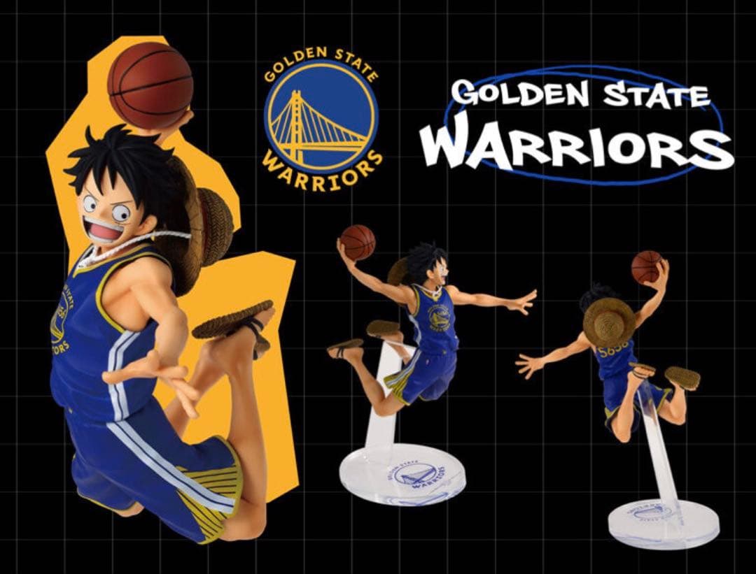 ワンピースベースショップ NBA ウォーリアーズ ルフィ フィギュア 未