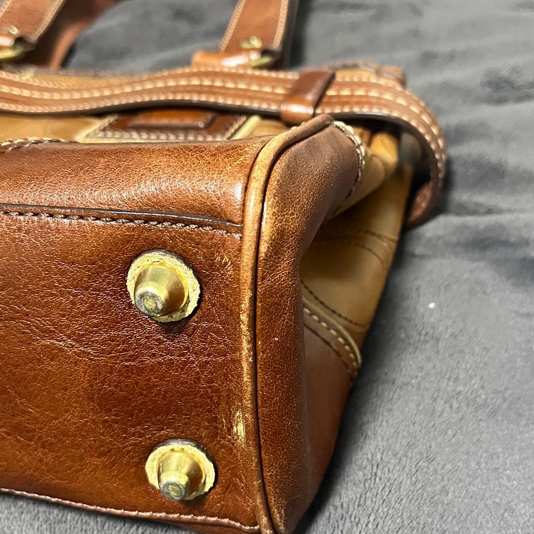 希少】OLD COACH オールドコーチ レザー 金具ハンドバッグ10227 - メルカリ